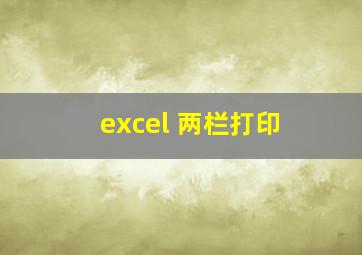 excel 两栏打印